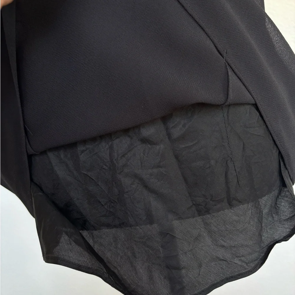 Night Way Collections Black V-Neck Short Sleeve Tunic with Hem Embellishment - Picture 7 of 13